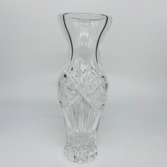 Crystal Gorham Bud Vase Clear Heavy Made in Poland 6.75" - Picture 2 of 5